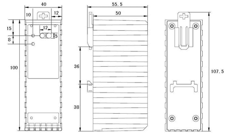 炬華DCZL12-1296采集器終端(國網(wǎng)II型)外形與安裝圖