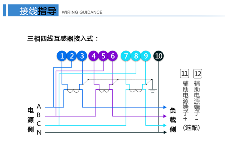 杭州華立DTZY545C三相四線本地費(fèi)控智能電能表加互感器怎么接線？